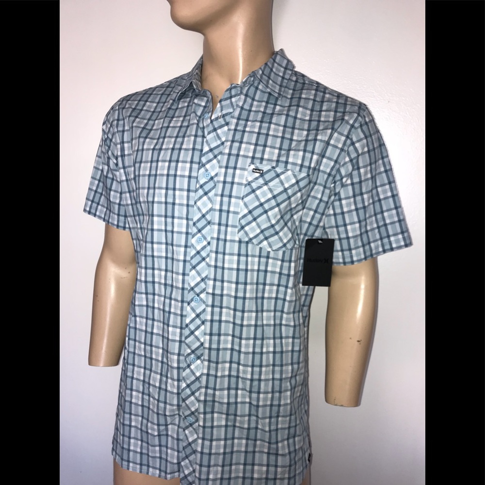 🔥Hurley Men’s Hayden Woven Shirt Blue Size Large